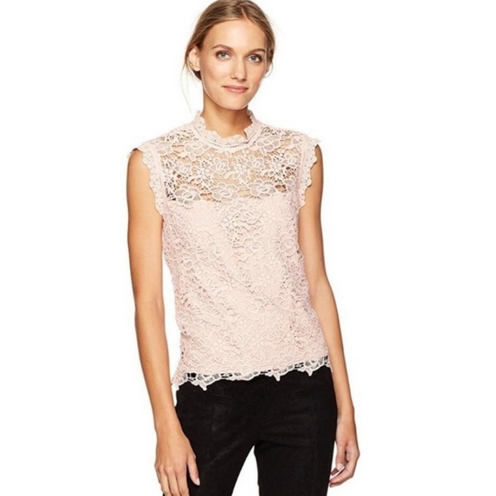 Nanette Nanette Lepore Lace Mock Neck Tank